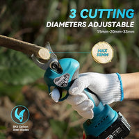 Mini-Motosega 4 in 1 con 2 Batterie, Forbici da potatura e Asta Telescopica !