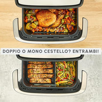 Friggitrice Moulinex ad Aria Dual Fry Flex, con Divisore, 2 Scomparti, FlexCook Technology, Capacità fino a 18L