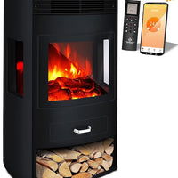 Camino Elettrico Con effetto Fiamma 3D Ultra Realistiche - Potenza Di 2000 W, Riscalda Fino A 75 M² In Pochi Minuti E Consente Di Risparmiare Fino Al 90% Sulle Bollette!