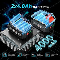 Mini-Motosega 4 in 1 con 2 Batterie, Forbici da potatura e Asta Telescopica !