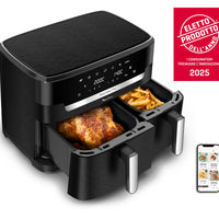 Friggitrice Moulinex ad Aria Dual Fry Flex, con Divisore, 2 Scomparti, FlexCook Technology, Capacità fino a 18L