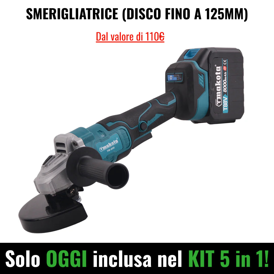 POWER KIT 5 in 1 T-MAKOTA (5 utensili e 2 batterie)