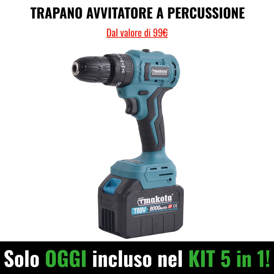 POWER KIT 5 in 1 T-MAKOTA (5 utensili e 2 batterie)