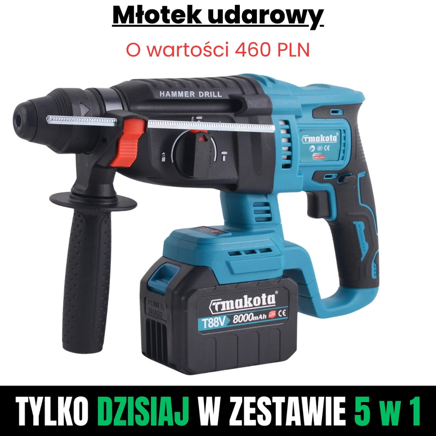 POWER KIT 5 in 1 T-MAKOTA (5 utensili professionali e 2 batterie incluse)