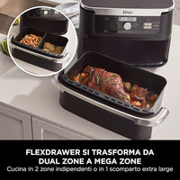 Friggitrice ad Aria Ninja 8 in 1 da 1800W e TRIPLA RESISTENZA con Capacità fino a 15L