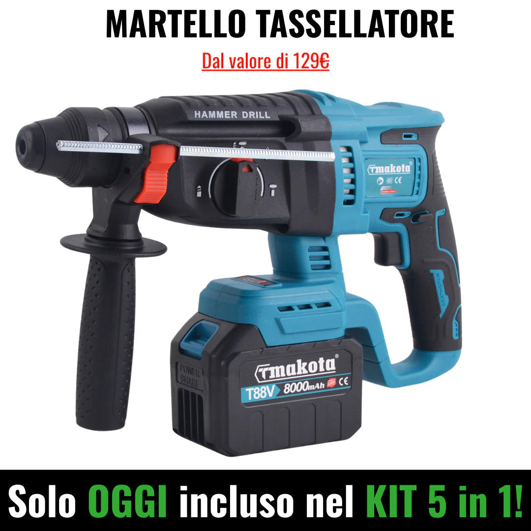 POWER KIT 5 in 1 T-MAKOTA (5 utensili e 2 batterie)
