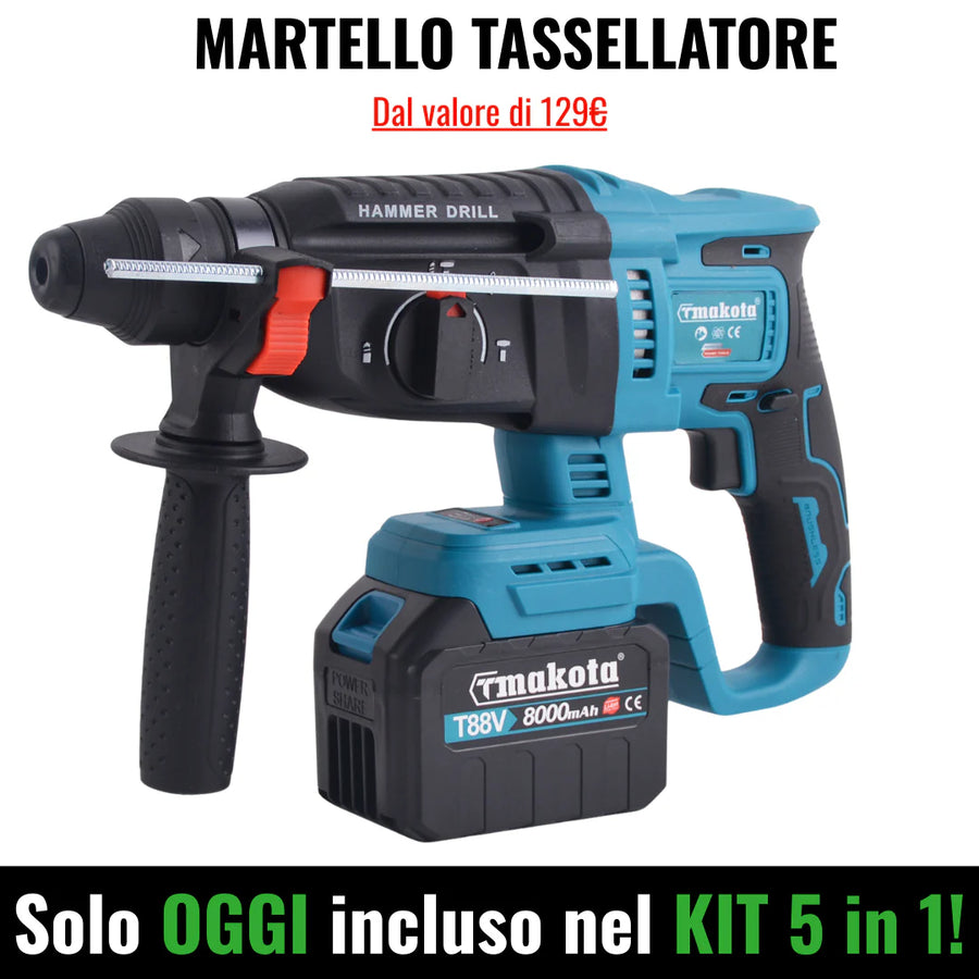 POWER KIT 5 in 1 T-MAKOTA (5 utensili e 2 batterie)