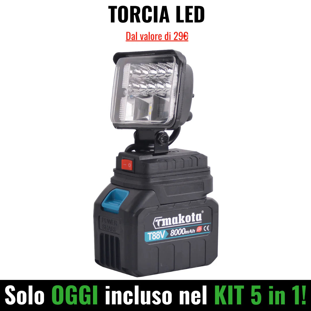 POWER KIT 5 in 1 T-MAKOTA (5 utensili e 2 batterie)