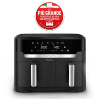 Friggitrice Moulinex ad Aria Dual Fry Flex, con Divisore, 2 Scomparti, FlexCook Technology, Capacità fino a 18L