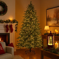 Albero di Natale (210 cm) con Luci LED con Borsa Salvaspazio Inclusa !